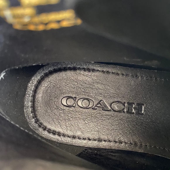 COACH Genuine Leather Boots Derby Smooth Black - Picture 12 of 12